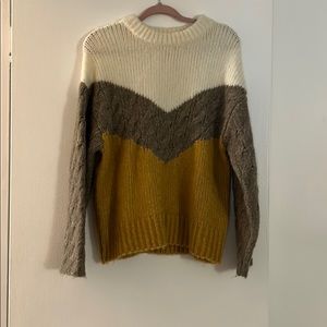 Color block wool sweater